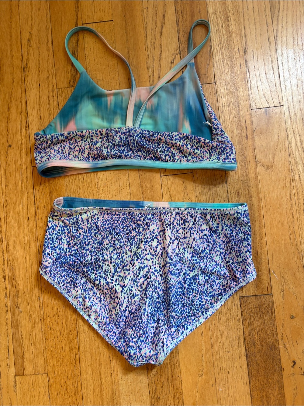 Athleta Girls Blue and Pink Tie-Dye Two-Piece Swim Bikini - Picture 4 of 4